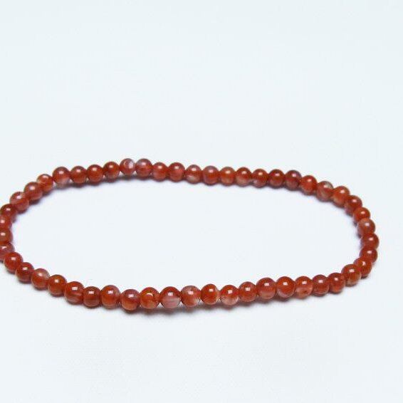 ナンホーンアゲート ブレスレット 4mm 南紅瑪瑙 一点物 [M便 1/10] 111-42105