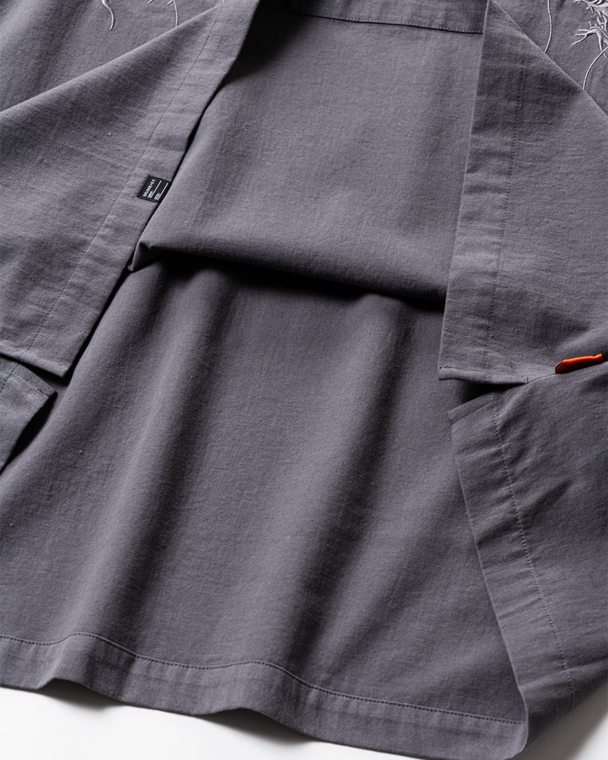 DELUXE x TIGHTBOOTH - FLANNEL SKIPPER SHIRT GRAY | stashstore