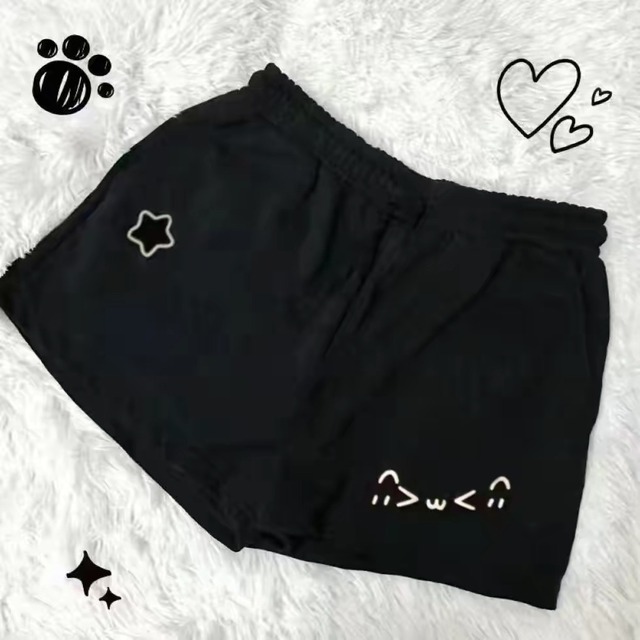 【お取り寄せ】ゆめかわ 量産 顔文字 照 ショートパンツ