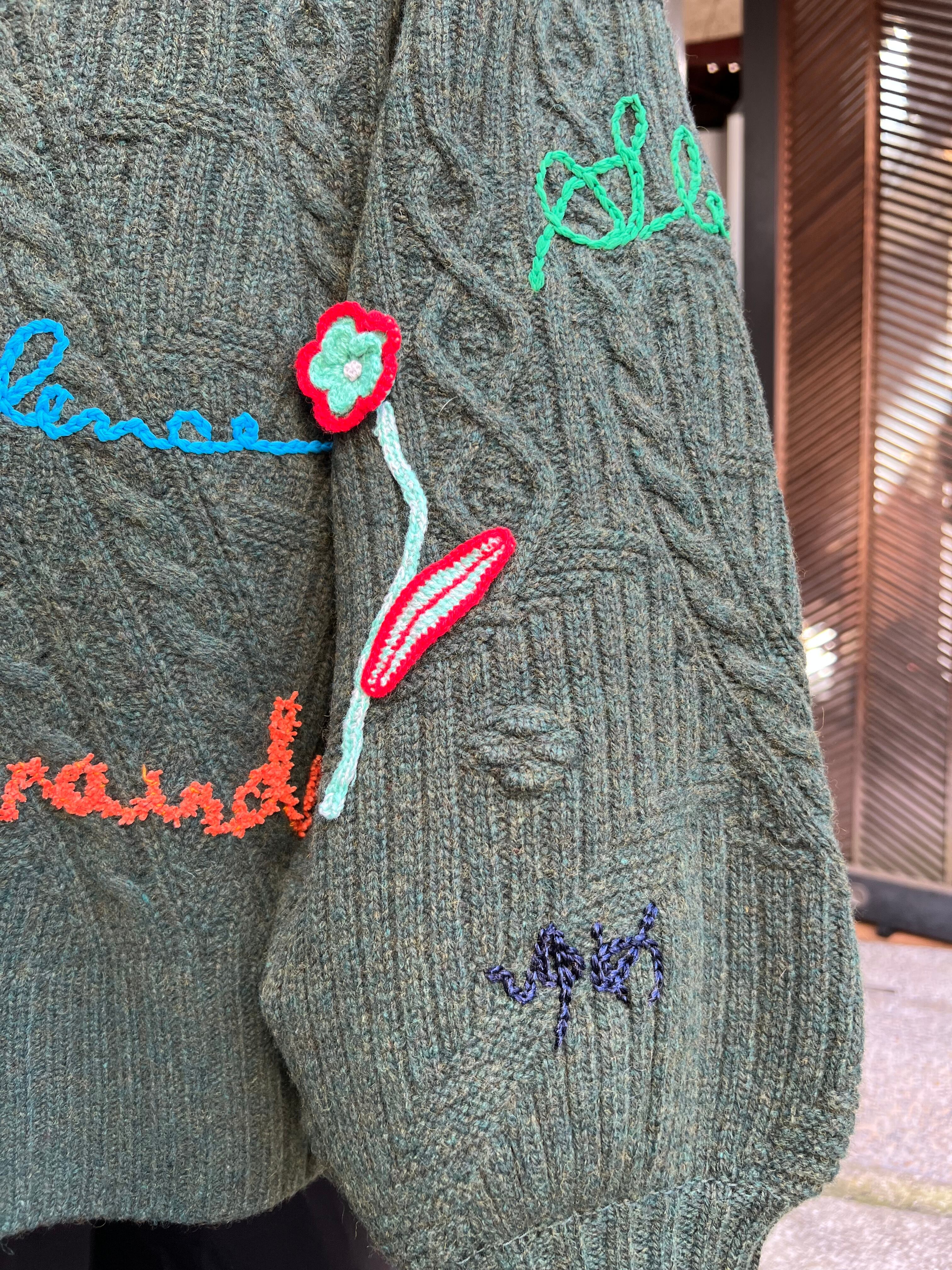 22AW】Mame Kurogouchi マメクロゴウチ / Cable Knit Pullover with 