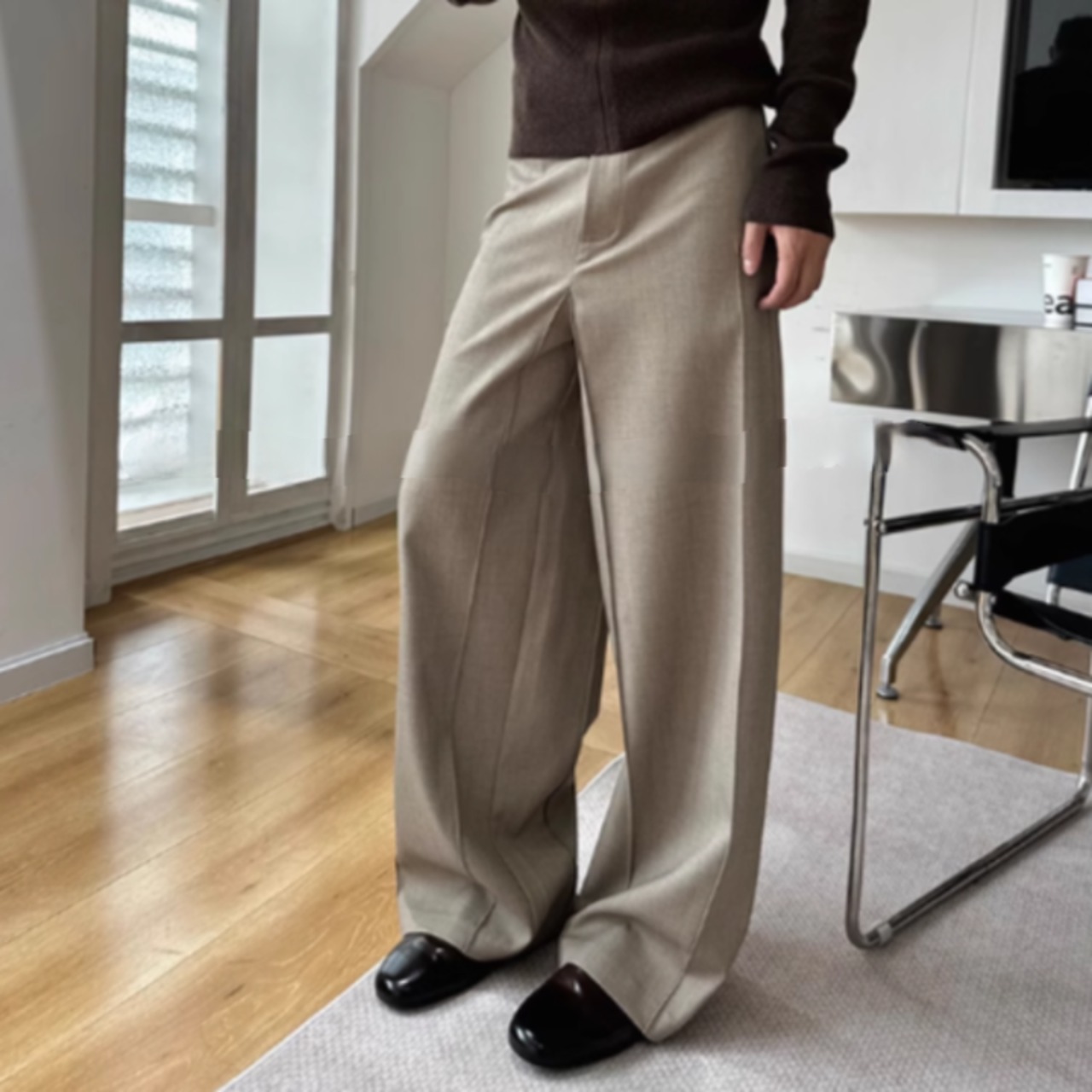 バイアスカットモードスウェットパンツ　0856