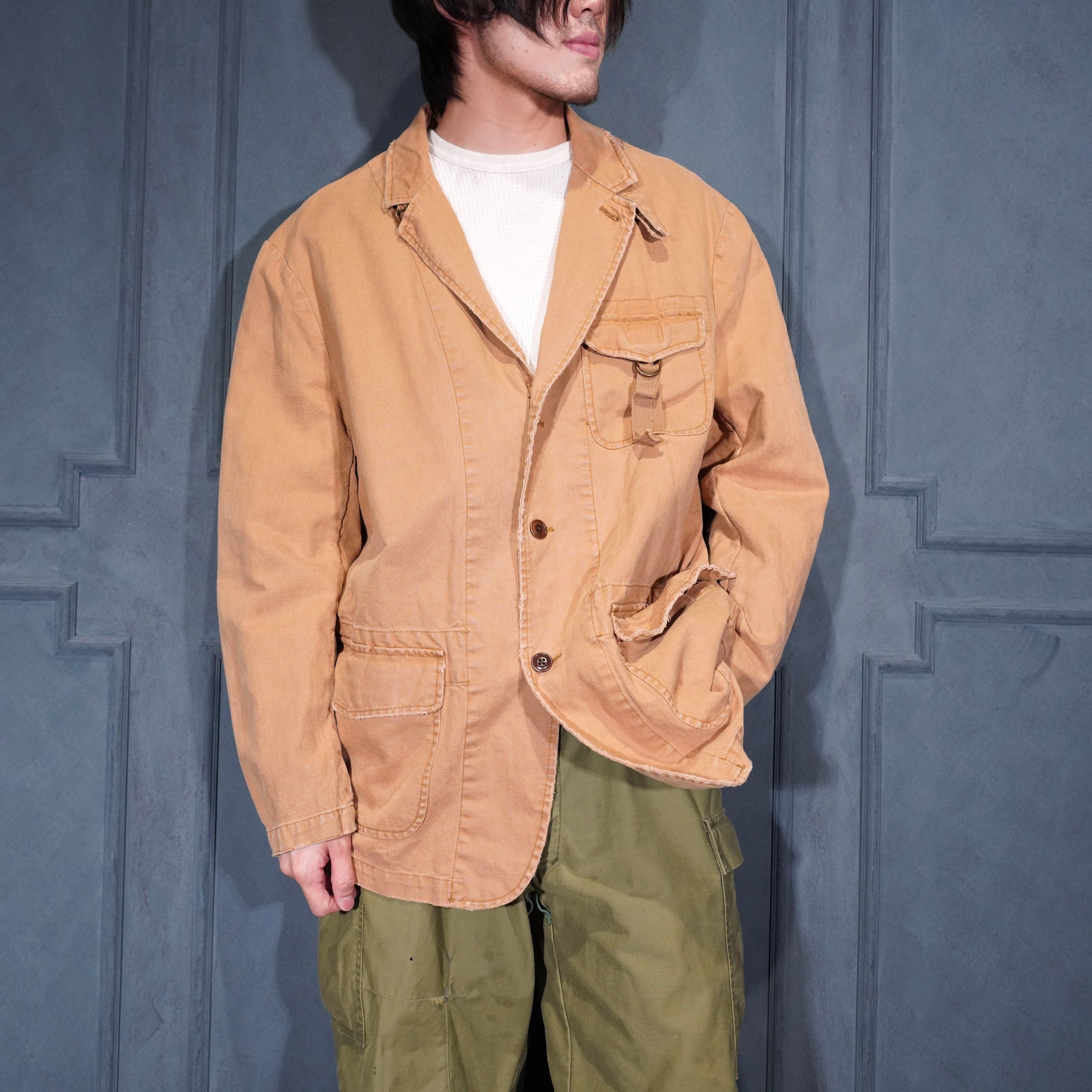 イタリア製 ポロ ラルフローレン リネン コットン サファリジャケット 40 USA VINTAGE Polo Ralph Lauren COTTON LINEN SAFARI JACKET/アメリカ
