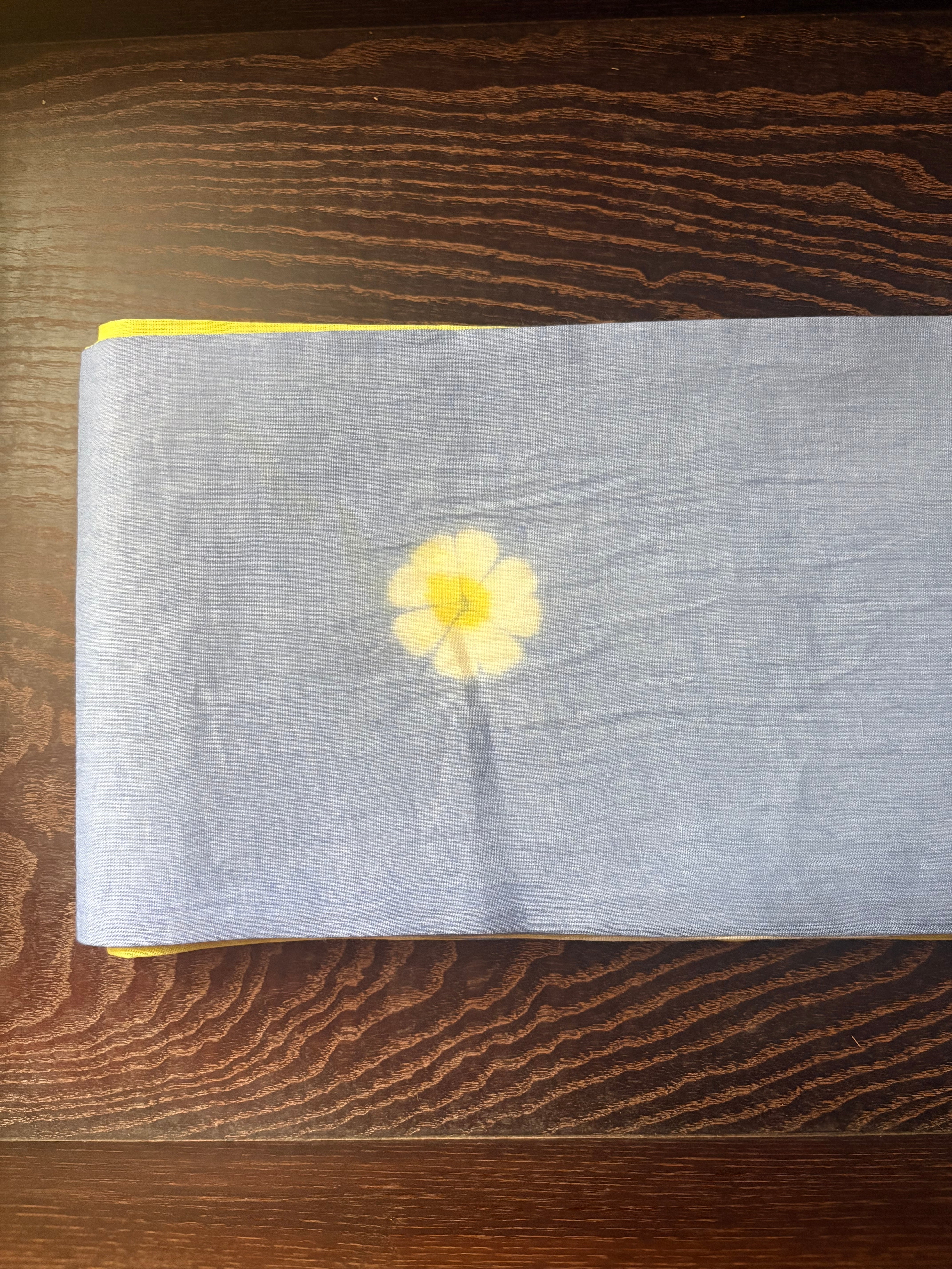 半幅帯 藤井絞 菊花 × 板〆(リバーシブル)