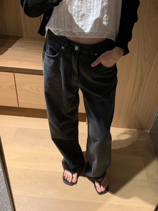 (OUNCE) summer black washing denim