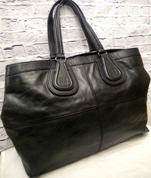 レア★GIVENCHY ジバンシィ NIGHTINGALE ナイチンゲール A4対応 男女可 大容量 ショッパートート レザー バッグ 黒★ 希少なトート型モデル