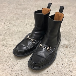 GUCCI/Horce Bit Side Gore Boots/Italy製/UK7 1/2(26.0cm)/ホースビットサイドゴアブーツ/268318/ブラック/レザー/グッチ