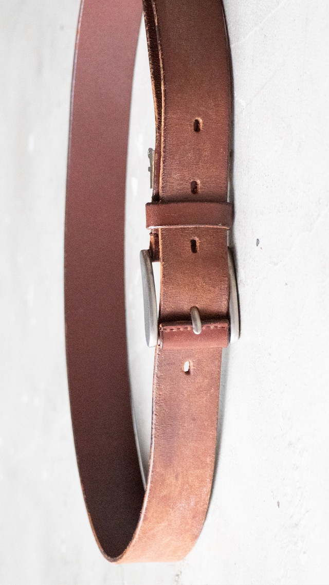 unknown used Brown leather square buckle belt