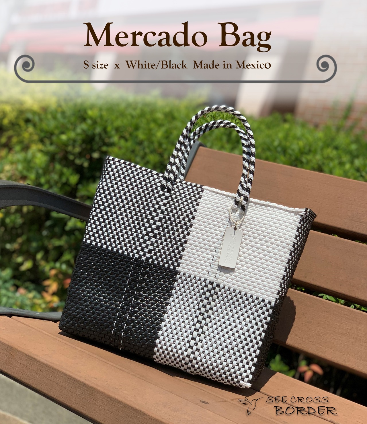 S Mercado Bag (Normal handle) White/Black