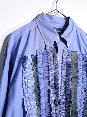 REMAKE / custom many many frill over silhouette shirt