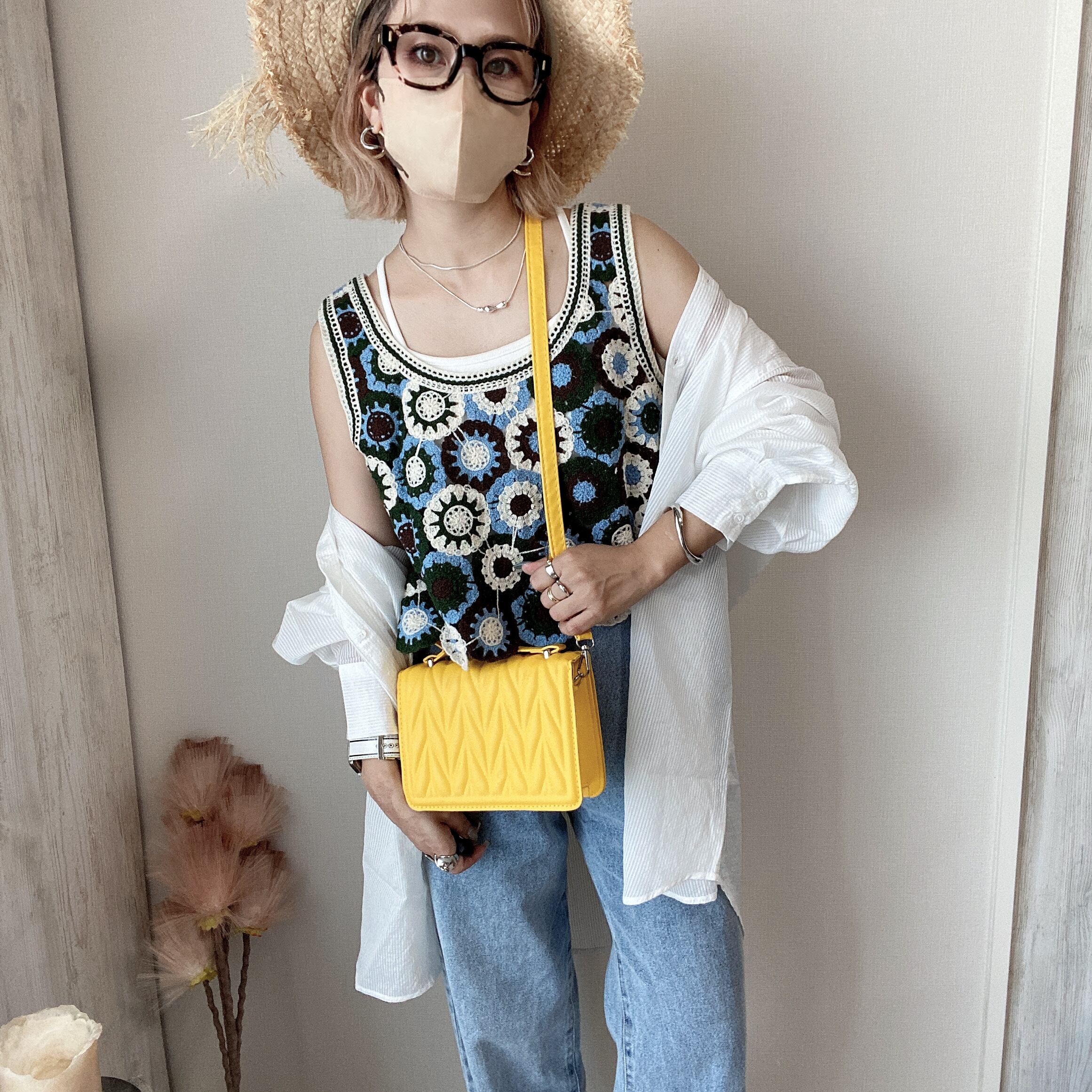 bohemian crochet bustier【Green】