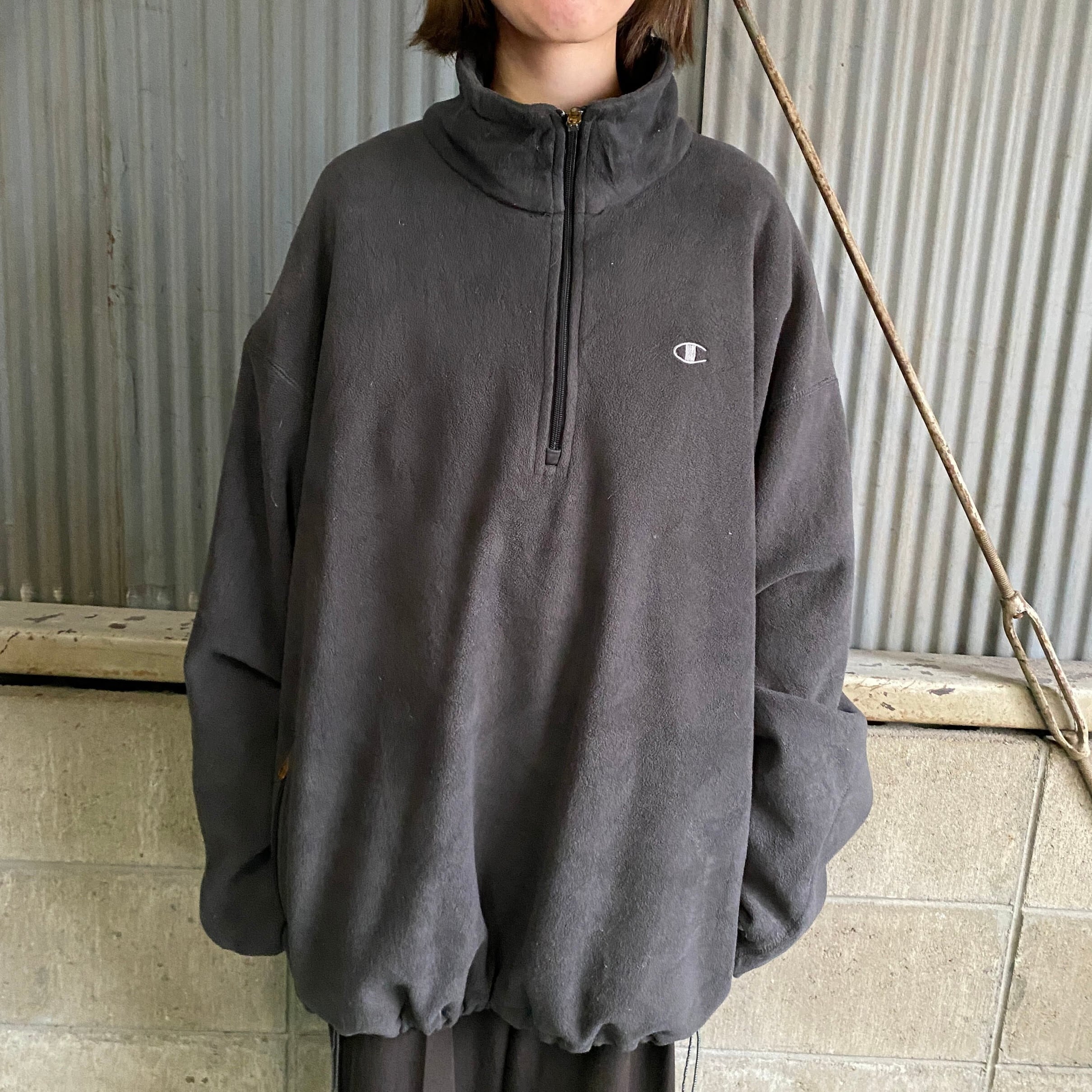 ビッグサイズ Champion チャンピオン ハーフジップ フリースジャケット 