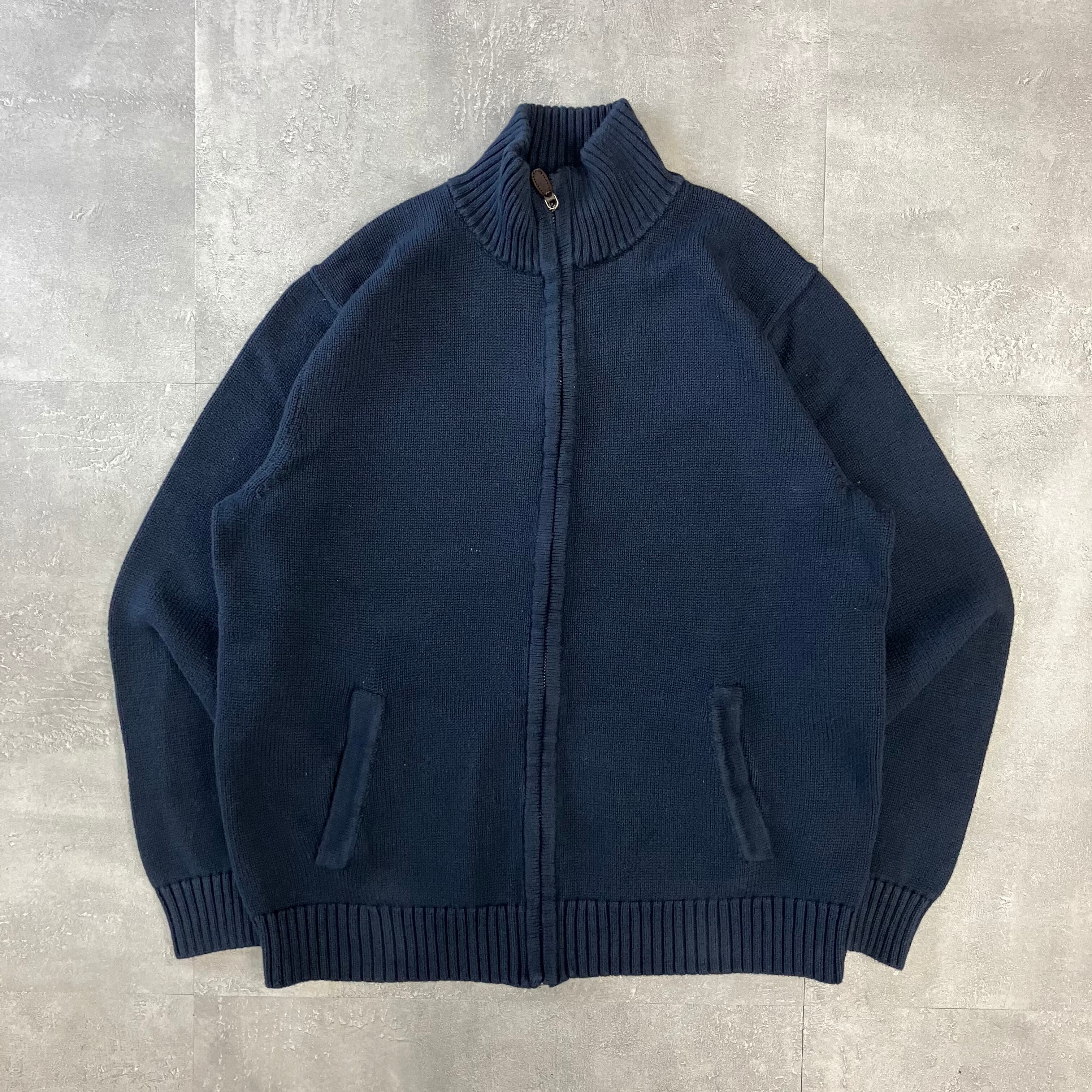 L.L.Bean コットンニット フルジップ ネイビー No.1648