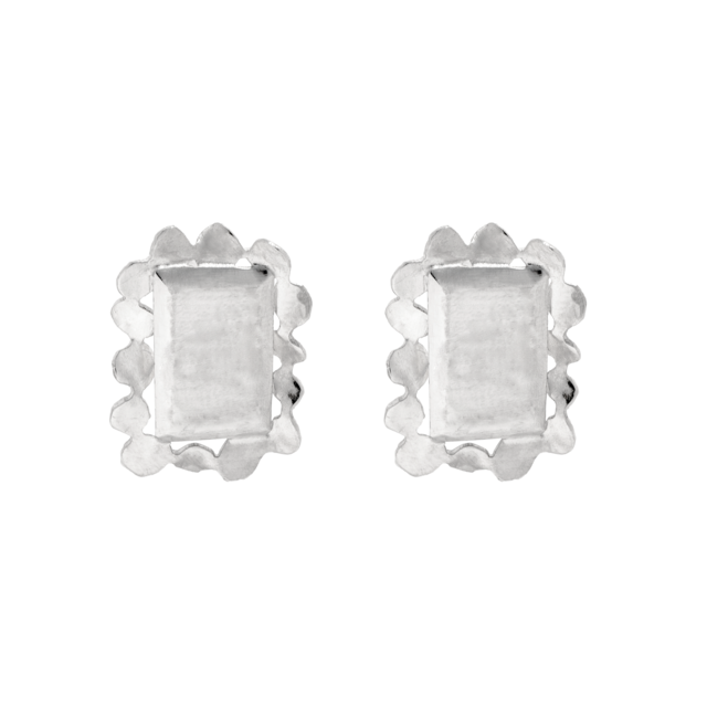 [P001]Silver 925 SQUARE EARRING