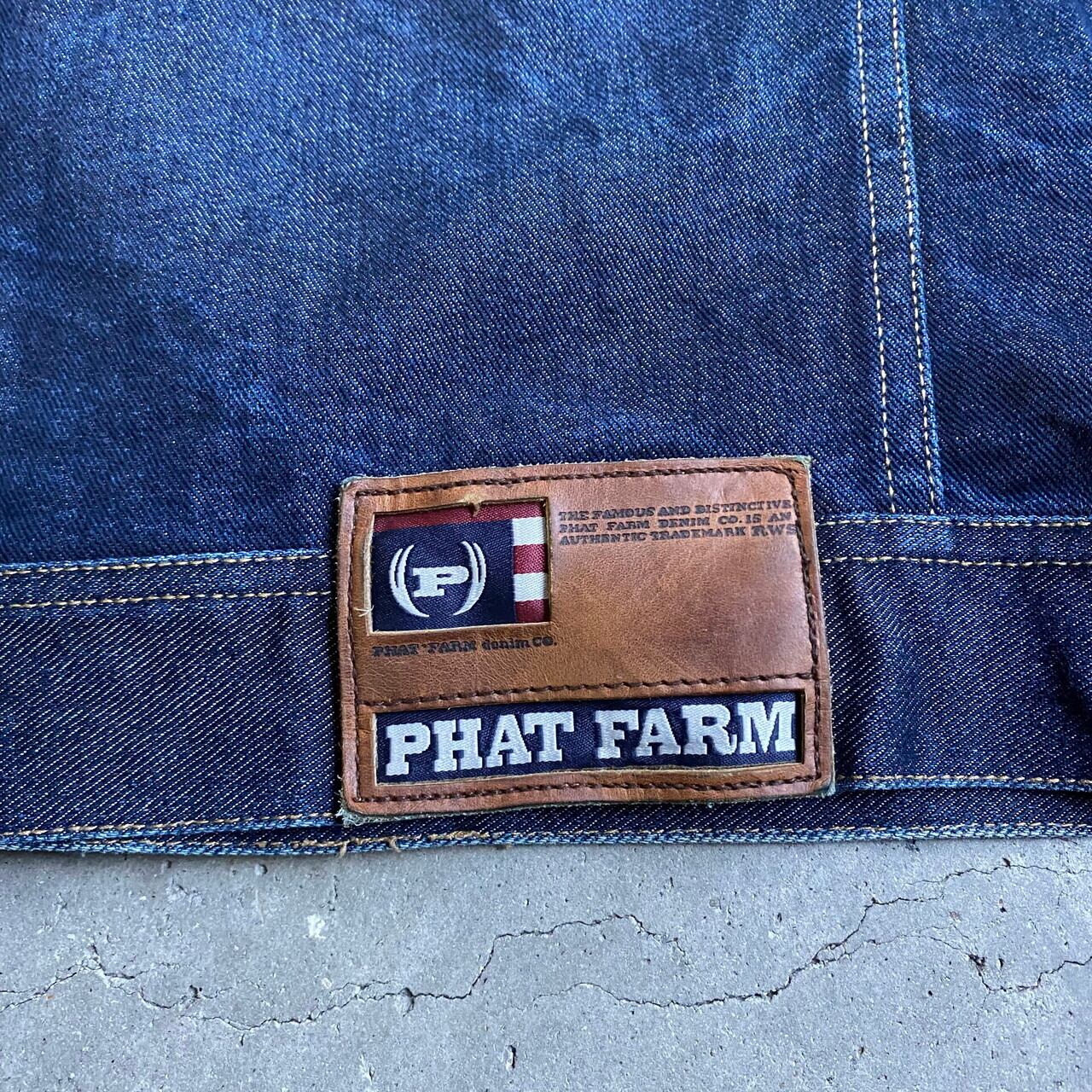 ビッグサイズ 00年代 PHAT FARM ファットファーム デニムジャケット メンズ2XL相当 古着 00s ビンテージ ヴィンテージ 濃紺  大きいサイズ【デニムジャケット】【SS2201-30】 | cave 古着屋【公式】古着通販サイト