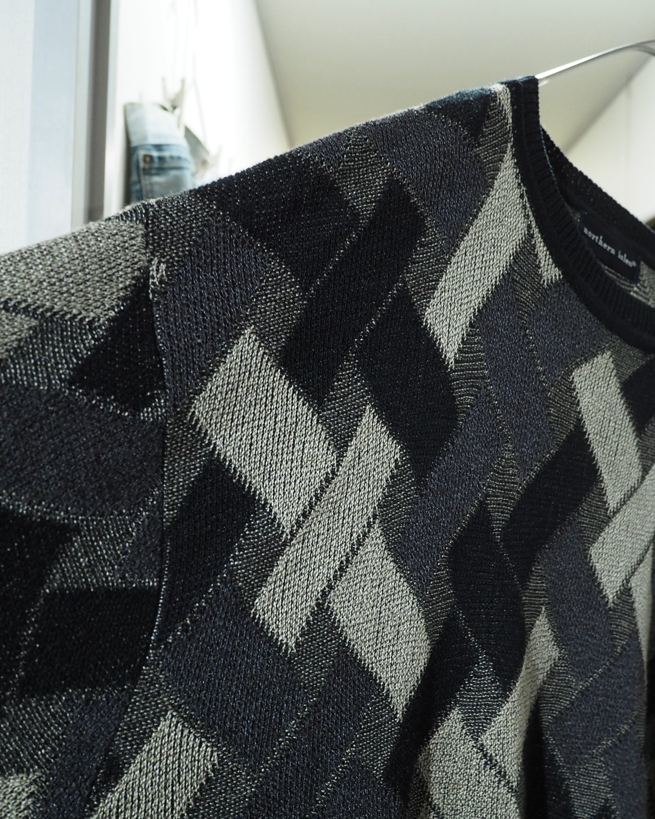 1990s " northern isles " Monotone Intrecciato Pattern Vintage Loose Knit