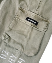 サイドペイントクロップドカーゴパンツ (KHAKI) CQ-46003