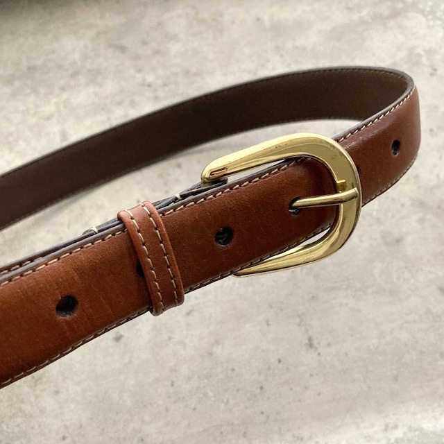 Torino Vintage Brown Leather Brass Buckle Belt made in USA