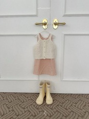 韓国子供服 / Atomeme / 26Autumn / Hey Check One-piece / 秋服 *S~XL*