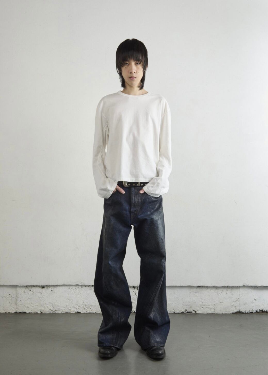 NVRFRGT ネヴァーフォーゲット 25SS 3D TWISTED WIDE LEG JEANS (MUD