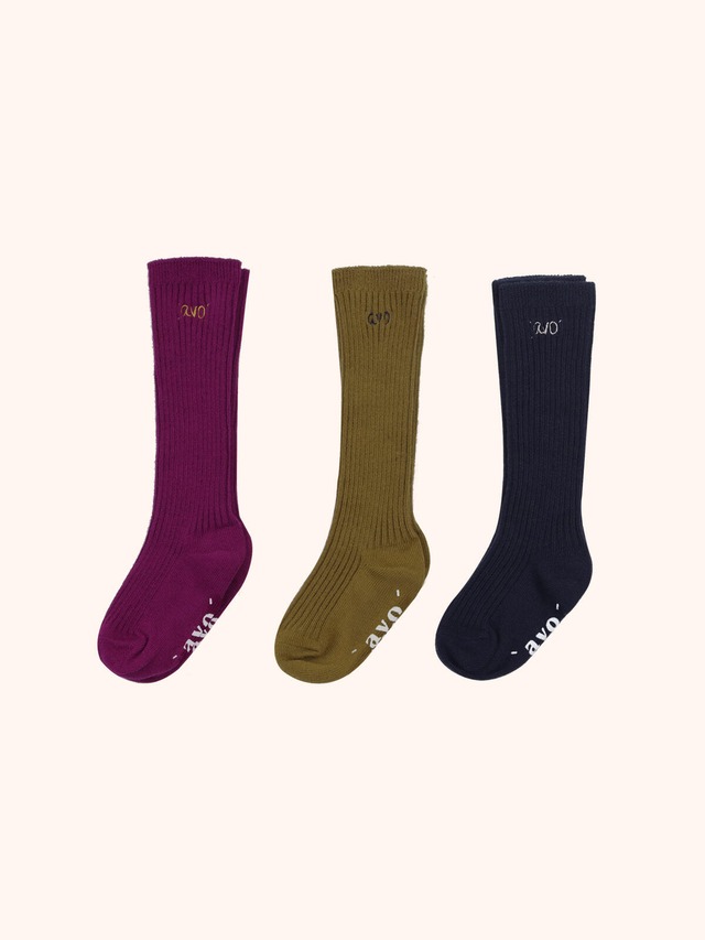 【10/16順次発送＠韓国】avo ｜LONG LOGO SOCKS｜秋服｜韓国子供服｜26/AT