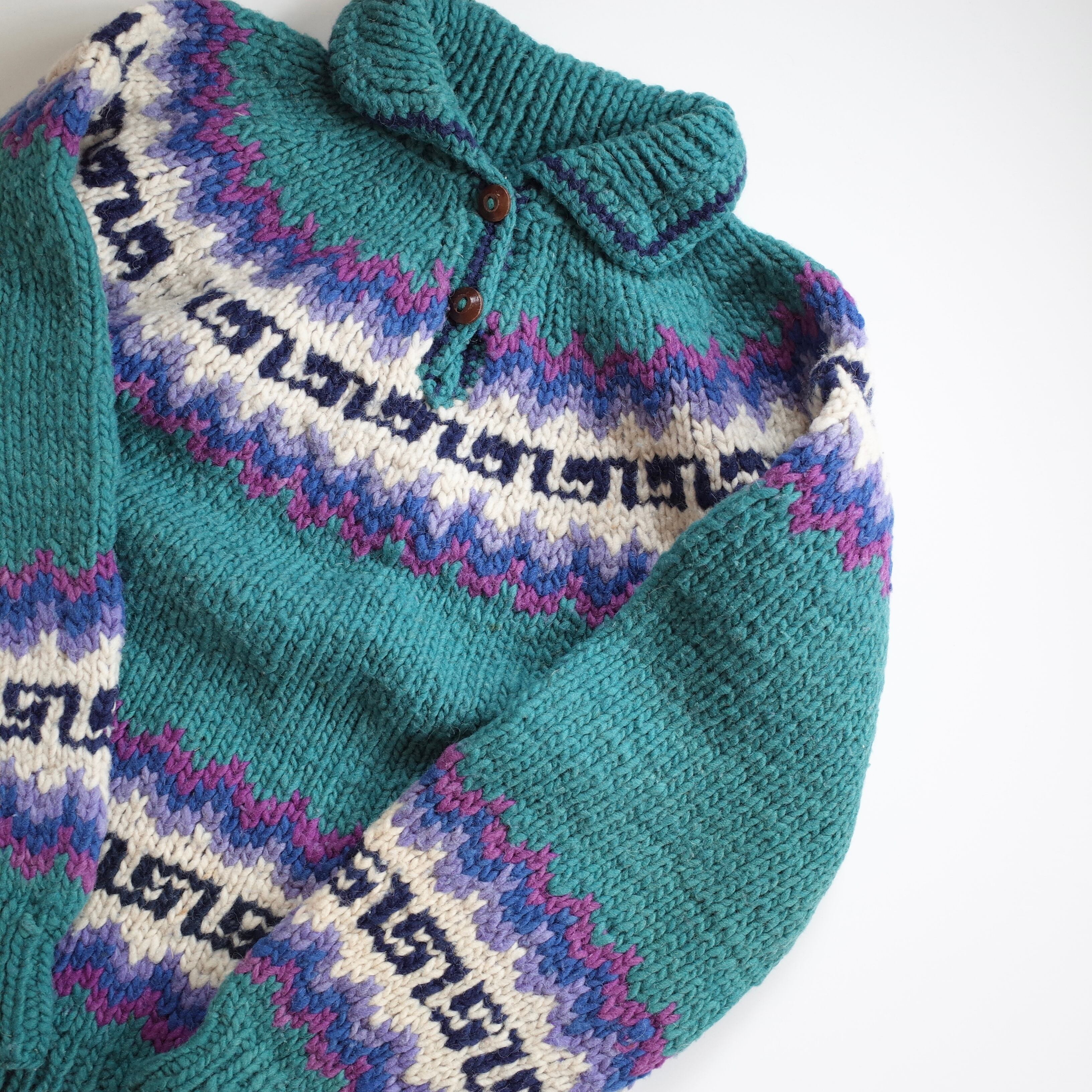 Euro vintage hand knit sweater | select zakka & vintage clothing port.