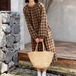 コットンチェック柄シャツワンピ ・12337