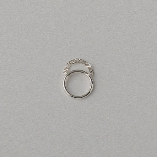 Oval line ring Silver