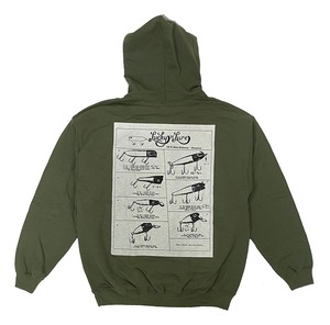 "Vintage Lure Catalogue Lure Collector"  Hooded Sweat  Military-Green