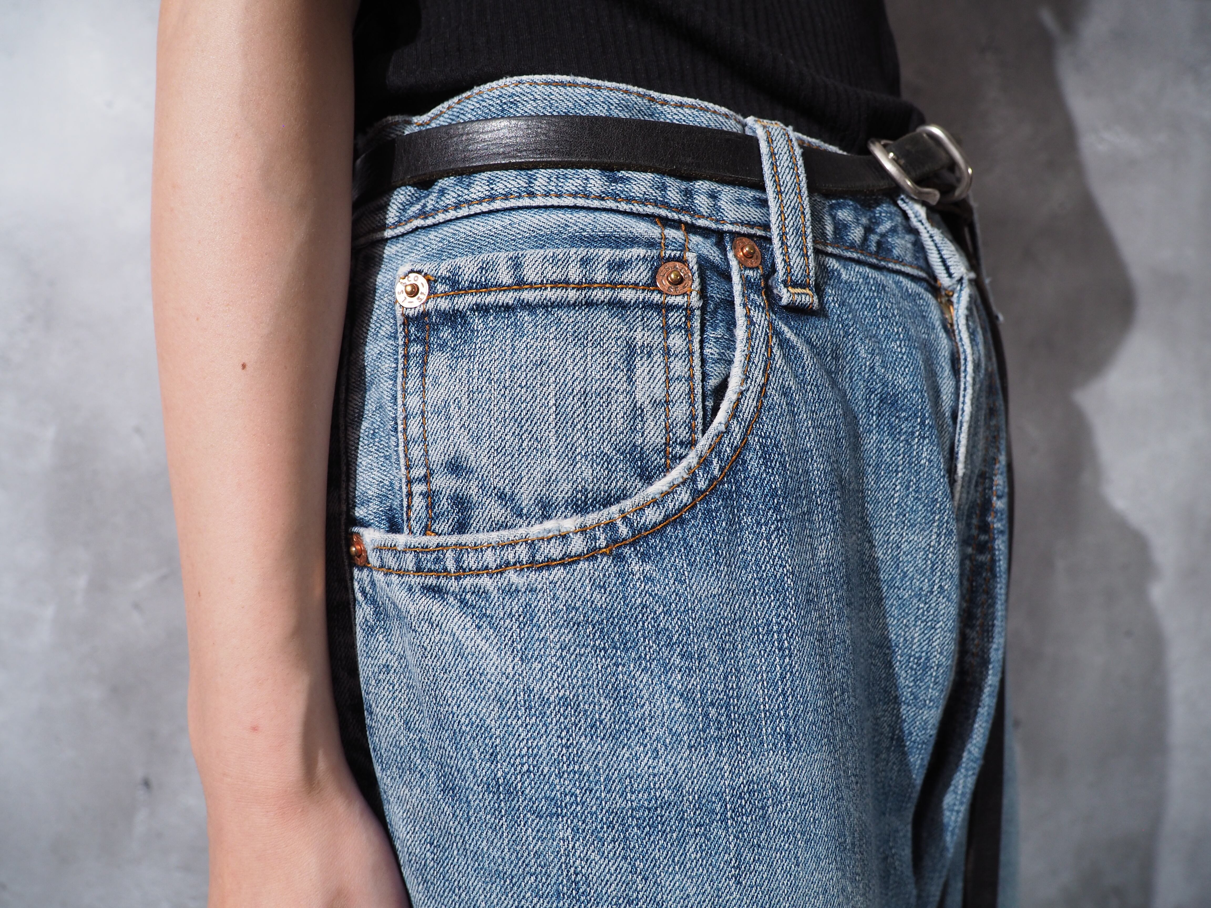 1980 - 90s Levi's 503 cut off straight wide denim pants