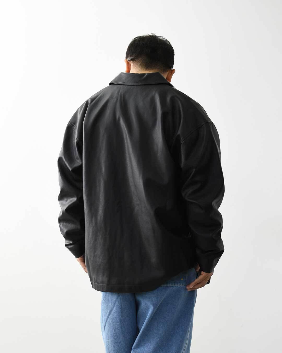 meltum [メルタム] SYNTHETIC LEATHER HALF COAT [MTM-JK-0364-26