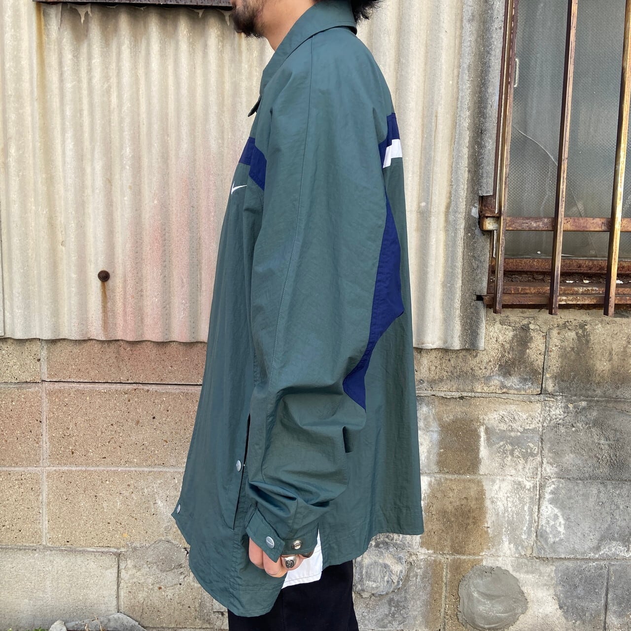 ビッグサイズ 90年代 NIKE ナイキ 刺繍 ナイロンジャケット メンズ2XL