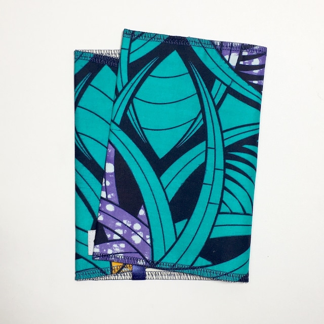 ブックカバー アフリカンテキスタイル(日本縫製) 重なり合う花｜アフリカ エスニック ガーナ布
