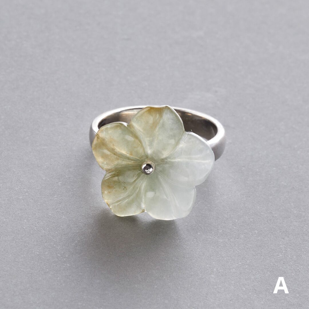 翡翠のお花リング SV flower A貨翡翠 jd_rg1838 | 【MeiNu（メイニュウ
