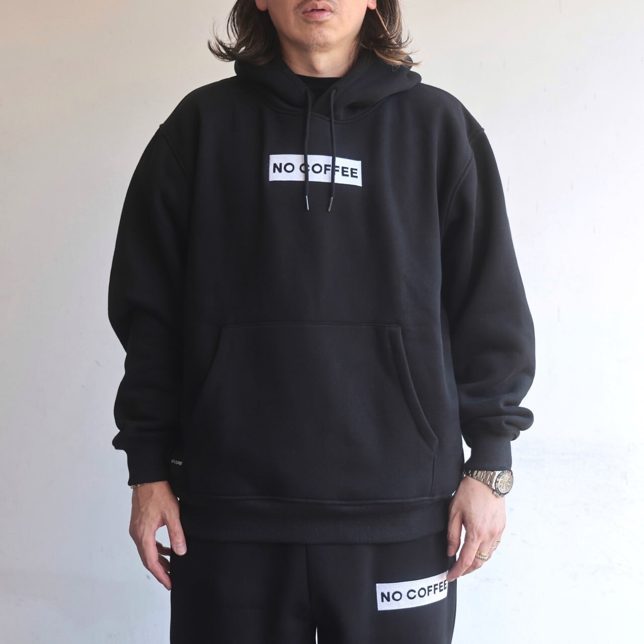 NO COFFEE × WDS (LWGC) HOODIE﻿ / BLACK