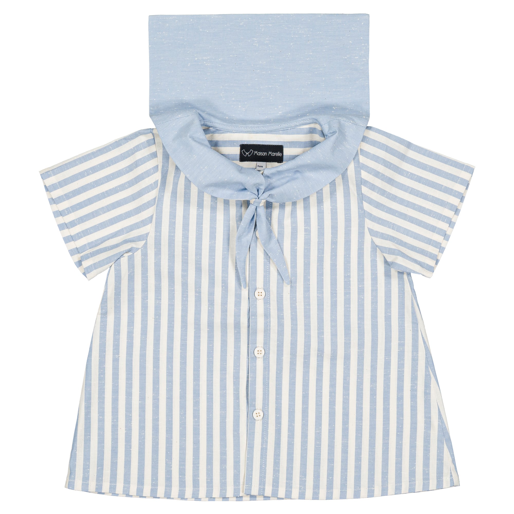 予約【Maison Marelle】Shirt MONGE - blue stripes / 12M~5Y / 6月上旬以降入荷