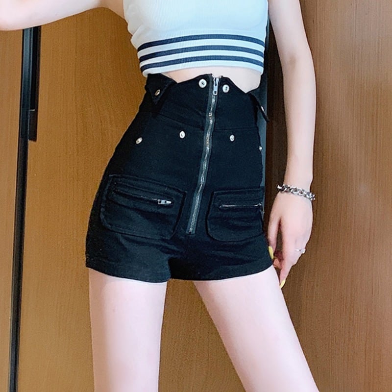 ショーツ サマーハイウェストカジュアルパンツ 夏物 ブルマー ハンチェンe40249938965