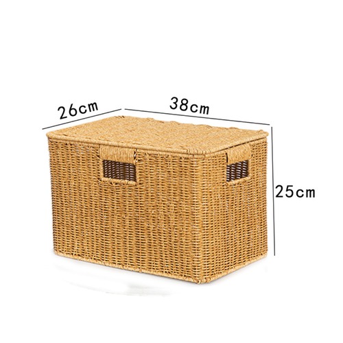 収納ボックス 大型 蓋付き 編みバスケット カバー付き キャビネット対応 ナチュラル ラタン ナチュラル おしゃれ 可愛い 省スペース コンパクト ミニマリスト 韓国 北欧