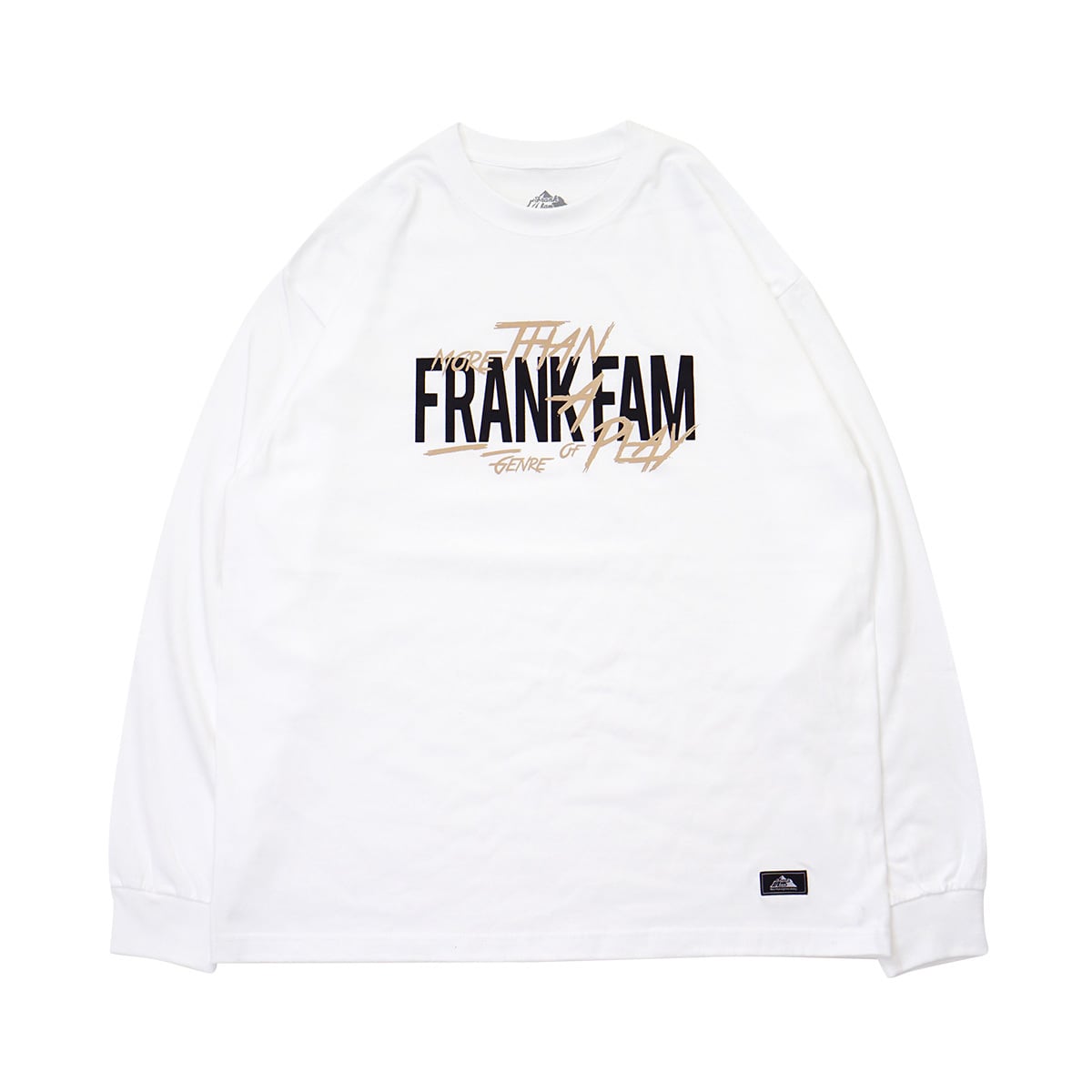 BRUSH LETTER L/S T-shirts | wht | FRANK FAM powered by BASE