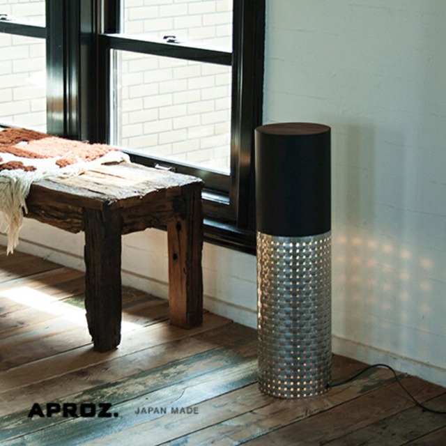【日本製・受注生産】APROZ アプロス：AZILO/F（ウッド＆ステンレスフロアライト1灯）アジロフロアライト／照明／間接照明／ライト／フロアライト／スタンドライト／ウォールナット／インテリア／置型照明／リビング／ダイニング／AZF-118-SV