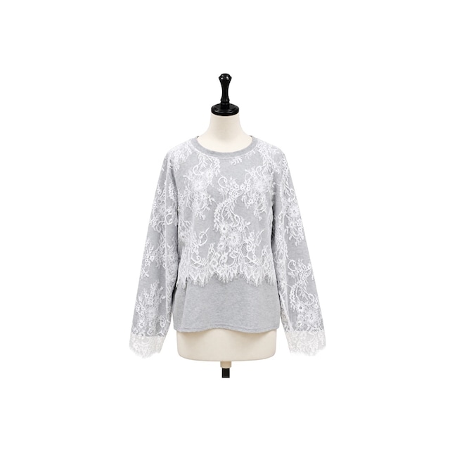 Layered lace long sleeve tops