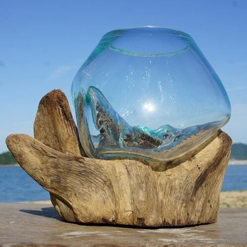 吹きガラスと天然木のオブジェXS 金魚鉢 メダカ 水槽 アクアリウム テラリウム コケリウム 花瓶 流木ガラス | アジアンファクトリー  powered by BASE