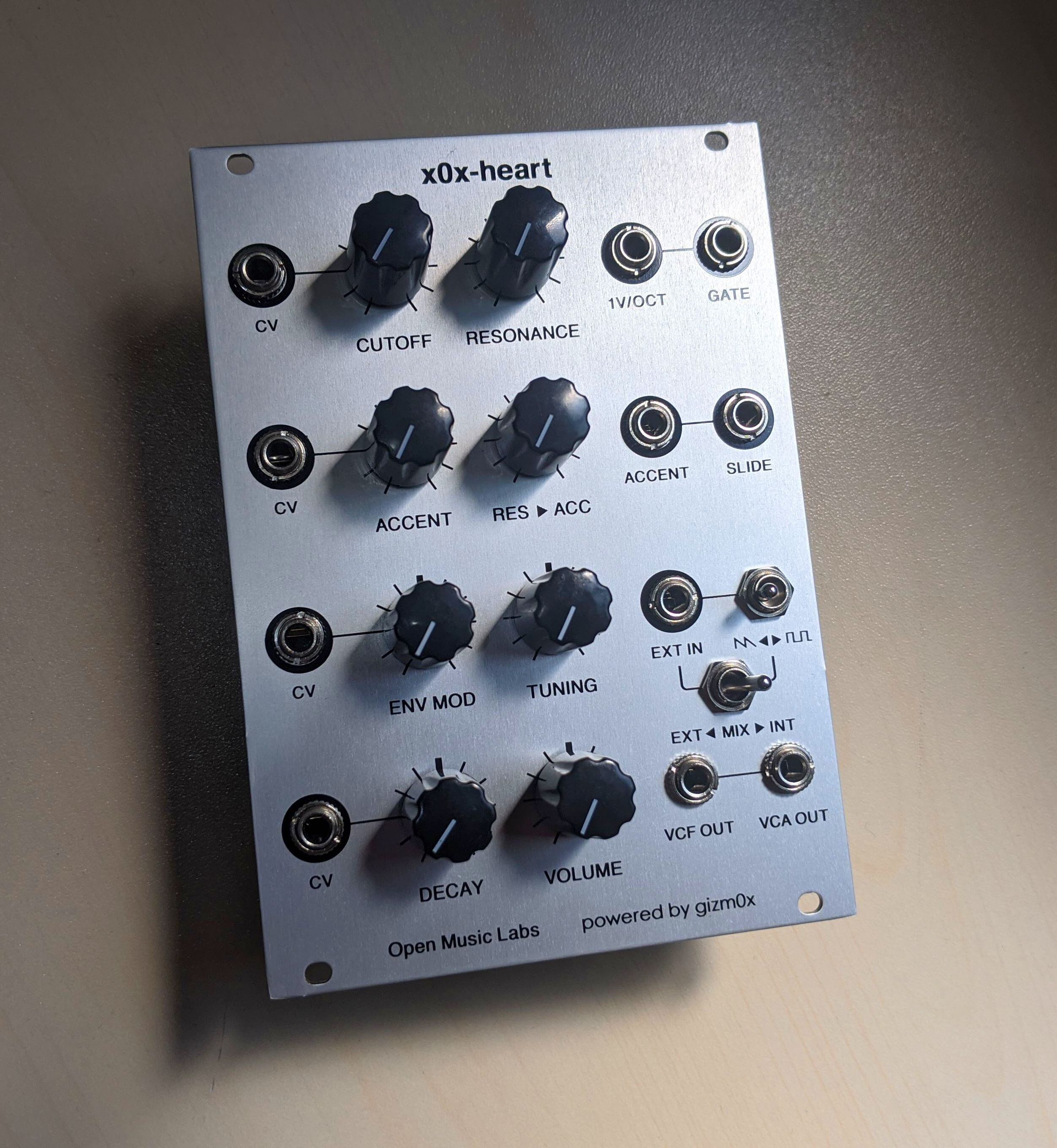 Silver Panel for x0x-Heart Eurorack Module | gizm0x