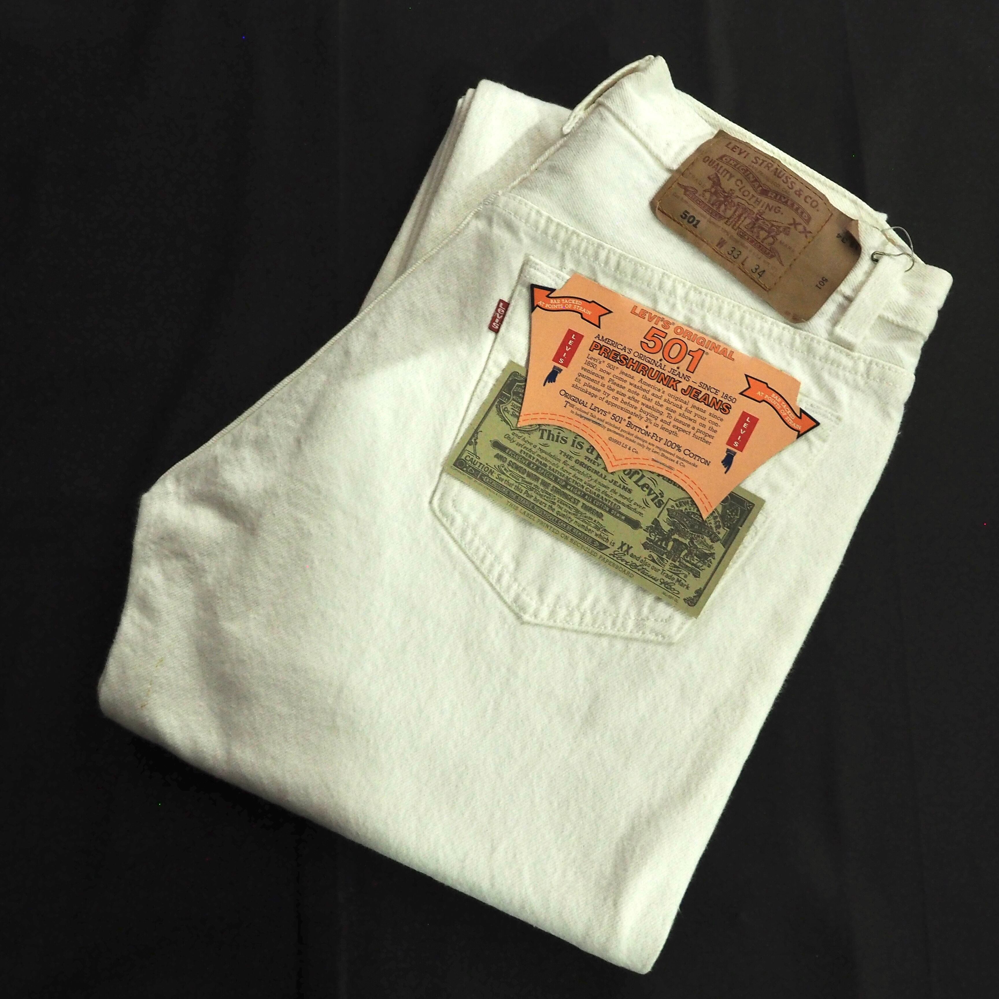 "NOS" Levi's 501【USA製】W33/L34 white denim pants /NEW OLD STOCK