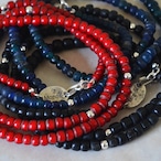Mandi/マンディ Antique Beads Necklace(60cm)(Navy/Black)
