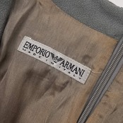 イタリア製 EMPORIO ARMANI エンポリオアルマーニ Vネック 長袖 ワンピース 40/グレー系 レディース ビンテージ