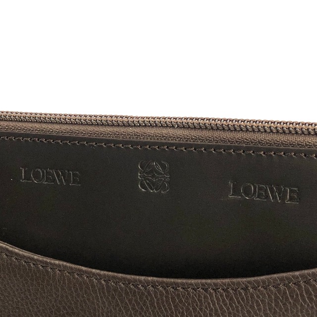 LOEWE 　ロエベ　アナグラム　エンボスレザー　コンビレザー　ショルダーバッグ　ブラウン　vintage　ヴィンテージ　オールド　8dbcg7