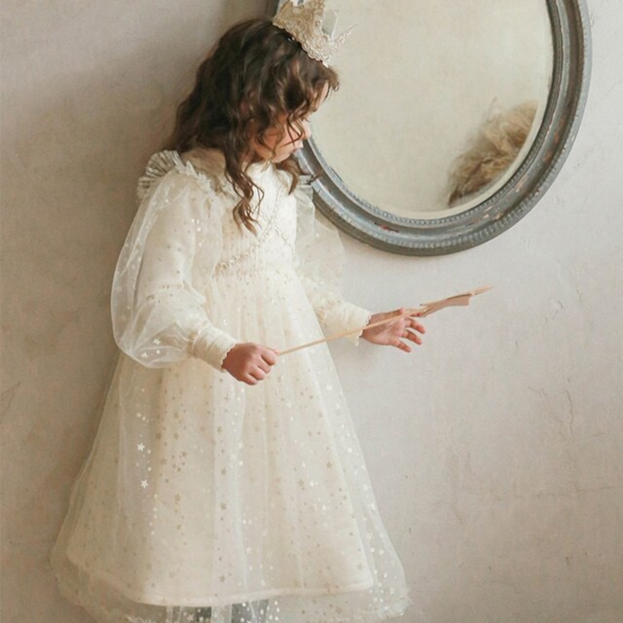 クリスマス星柄メッシュワンピース3色