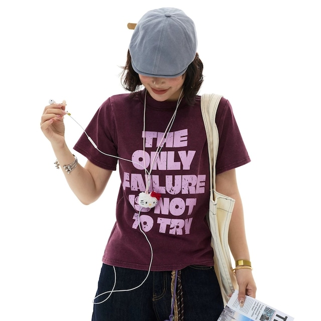 クラックレタリングビッグロゴTシャツ 3col R02547