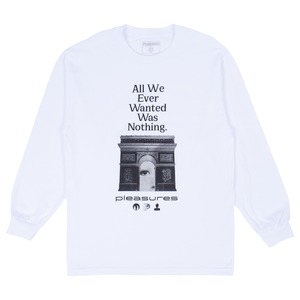 【PLEASURES/プレジャーズ】NOTHING LONG SLEEVE T-SHIRT ロングTシャツ / WHITE
