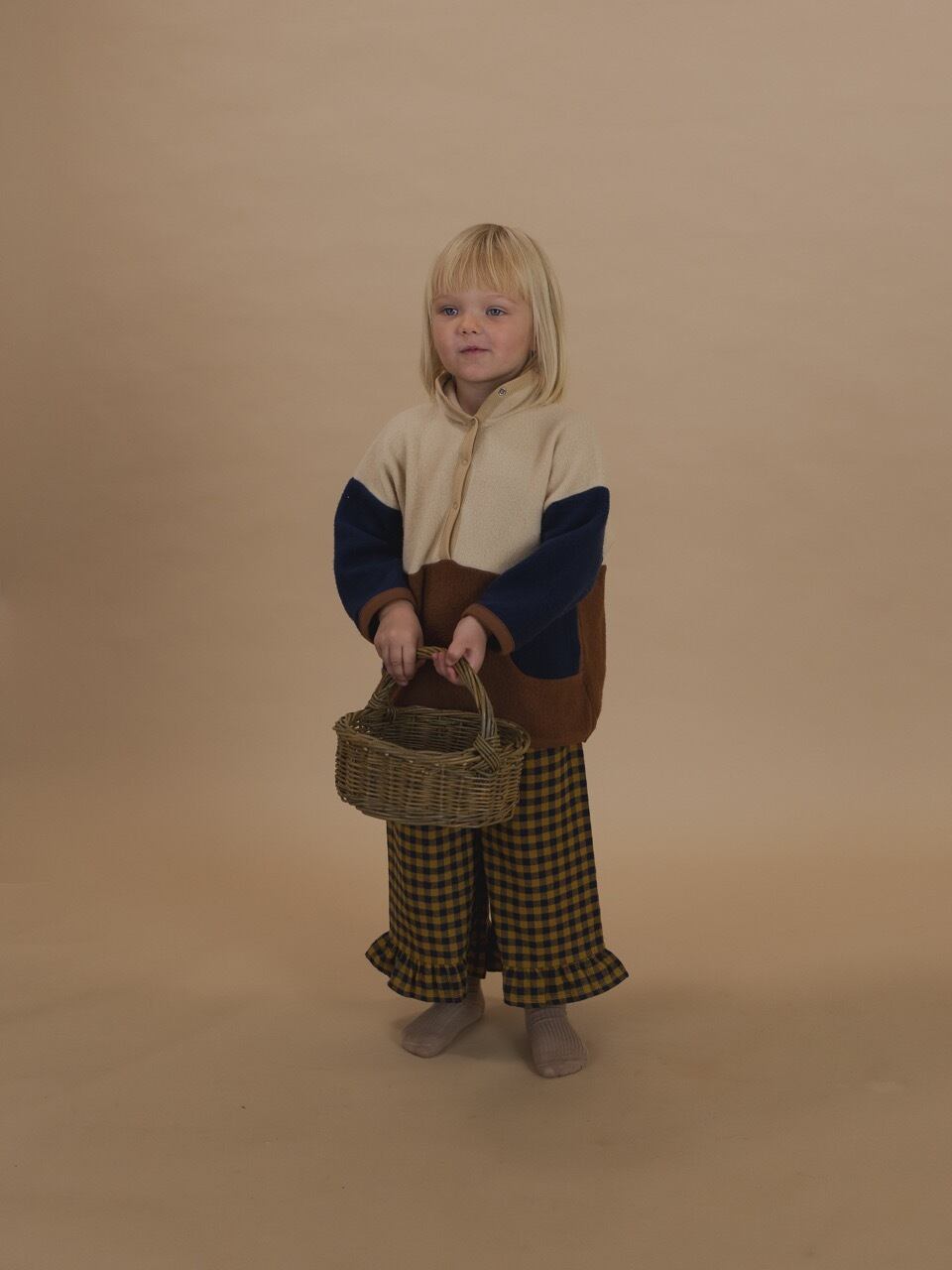 organic zoo / Blueberry Gingham Frill Culottes / 1-2Y・2-3Y